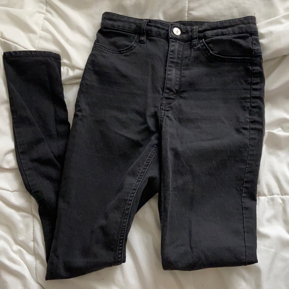 Black high waisted skinny jeans size 6 H&M
